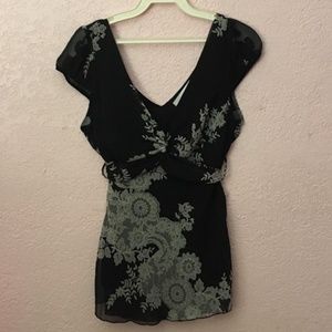 Black and white floral blouse Charlotte Russe